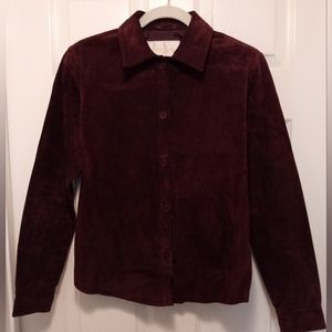 Brown Suede Button Up